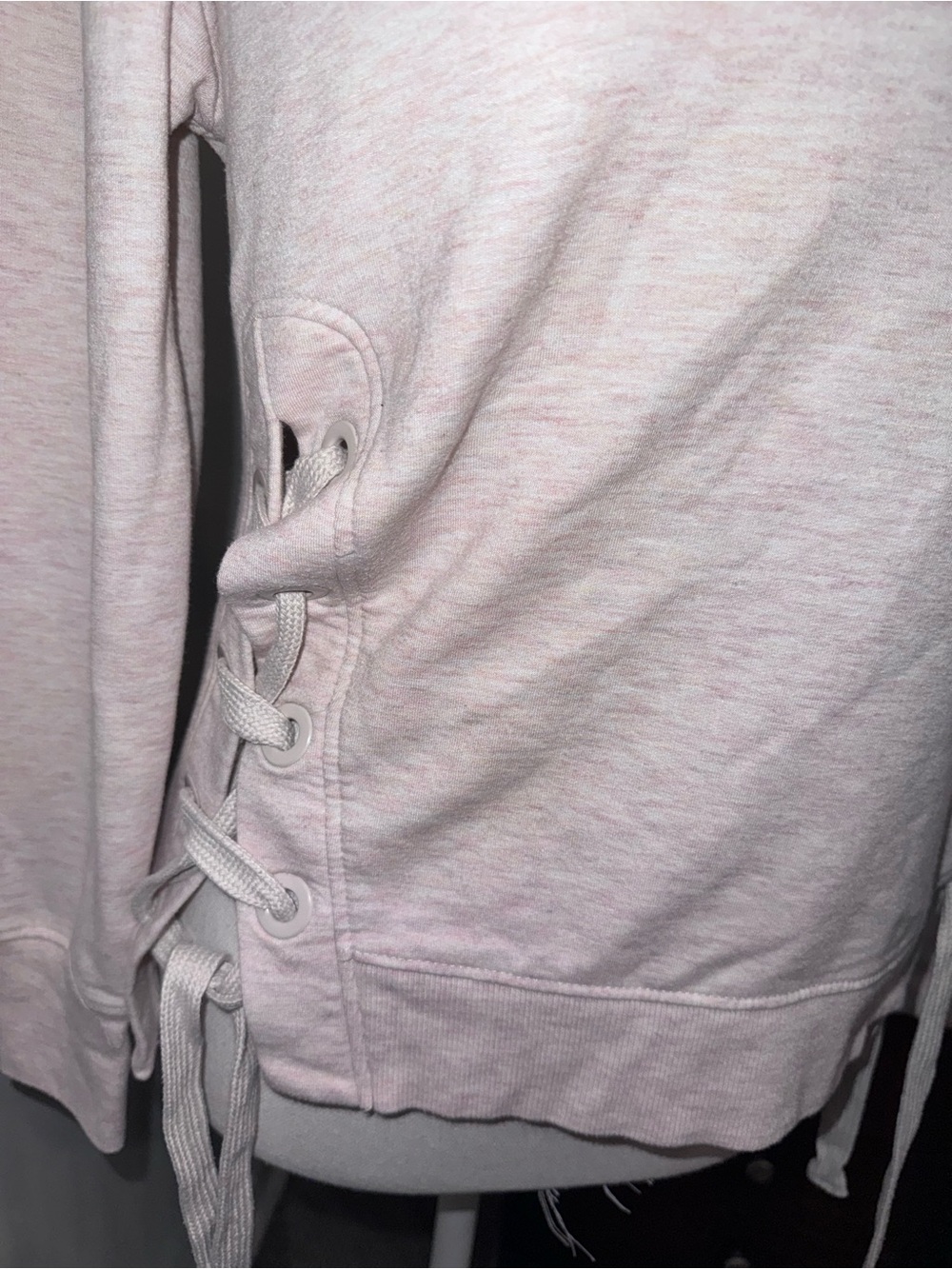 90 Degree By Reflex Light Pink Lace-Up Side Sweatshirt - Picture 3 of 6